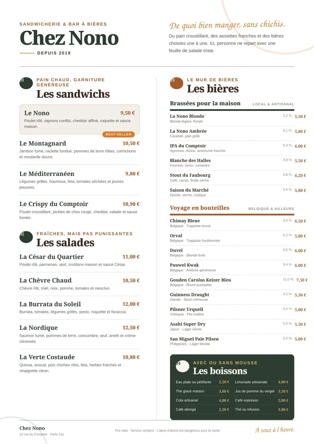 Chez Nono : Une sandwicherie repensée en bistrot de quartier - vue 2